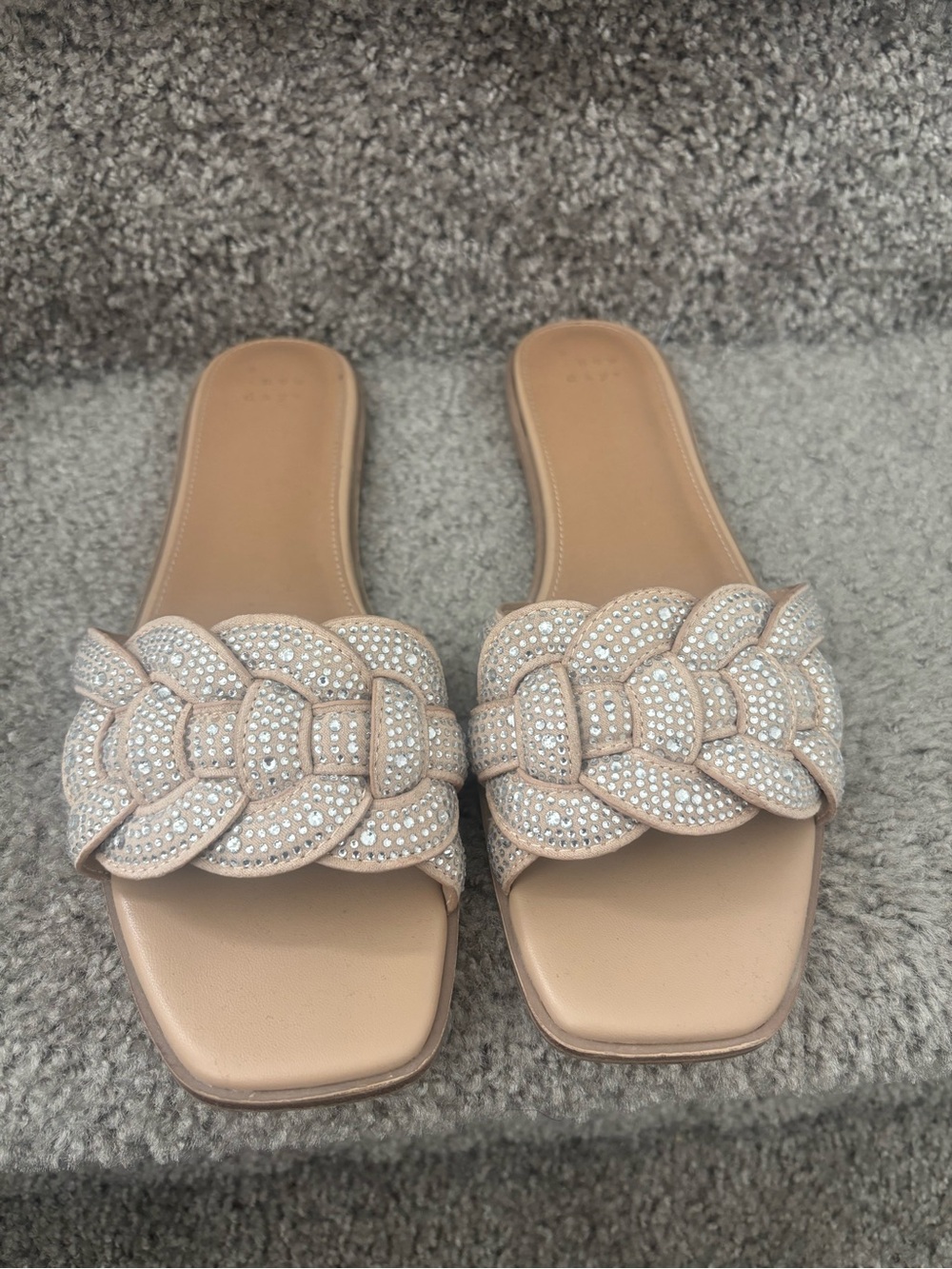 A New Day Rhinestone Braided Slide Sandals - Size 10